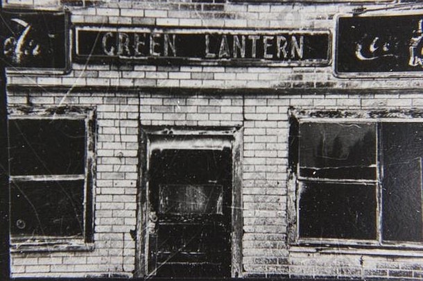 细古董黑色的白色极端的摄影绿色灯笼用餐者店面