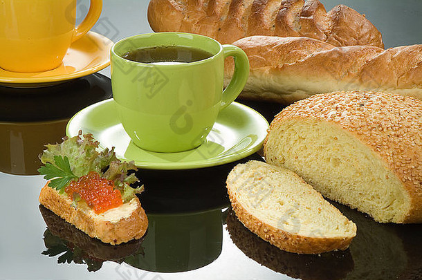 糕点面包食物早餐零食美食法国集团烤篮子对象新鲜蜂蜜好柳条棕色（的）小麦晚餐一块