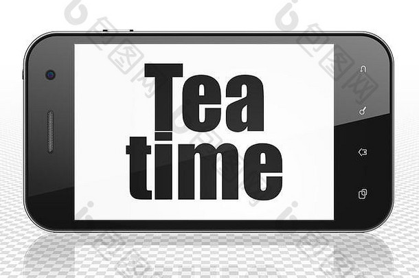 时间轴概念智能手机茶时间显示