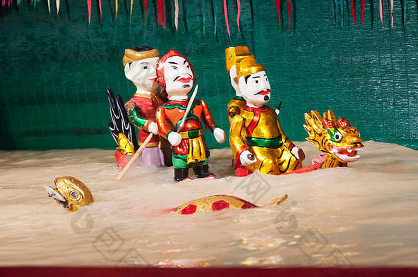 越南西贡-2015年1月5日-传统水上木偶剧