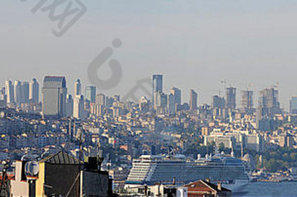 全景视图伊斯坦布尔天际轮廓线火鸡