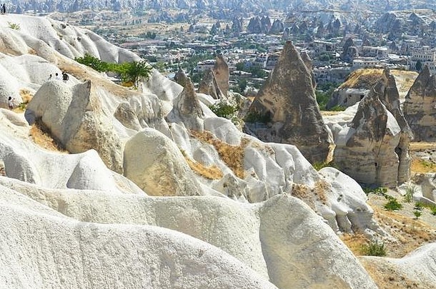 土耳其安纳托利亚中部Uchisar附近卡帕多西亚独特的岩层