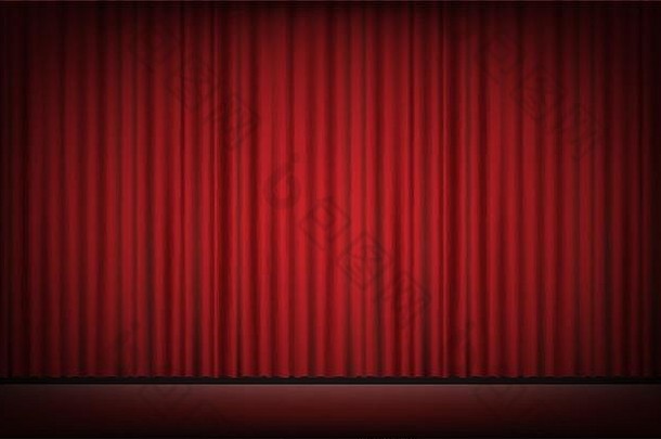 阶段红色的窗帘背景