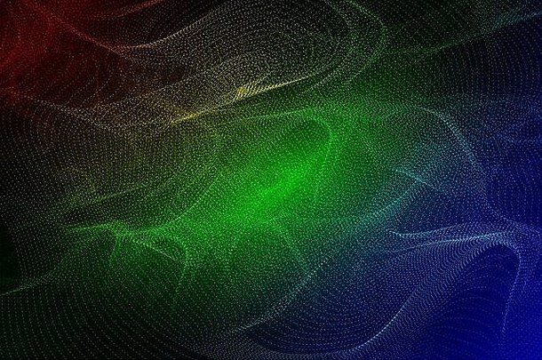 色彩斑斓的梯度动态粒子构成背景互联网技术大数据