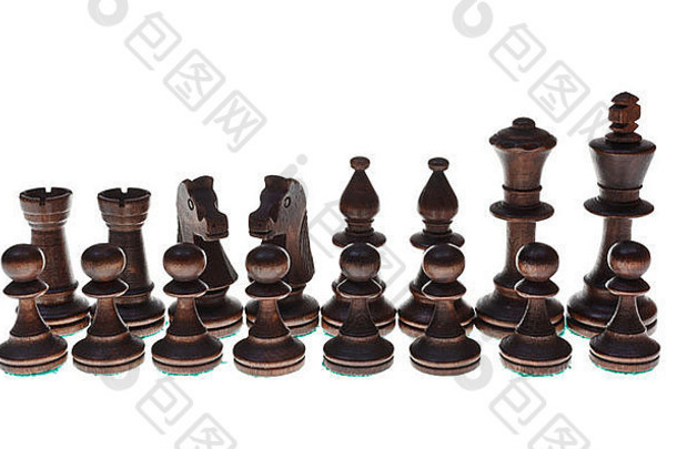集国际象棋块孤立的白色背景