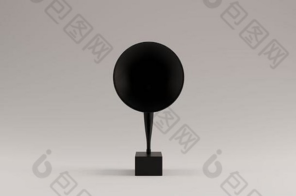 黑色现代留声机3d插图3d渲染