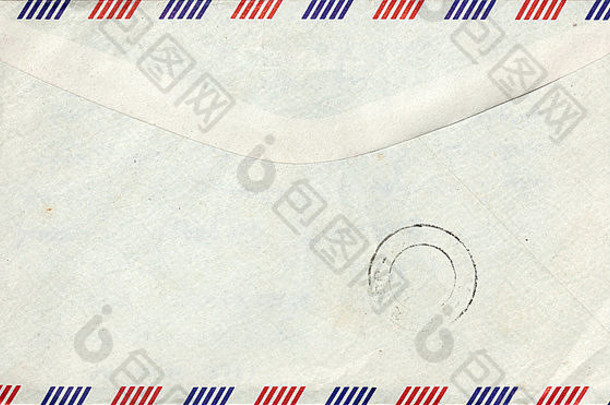带邮票的旧密封航空信封