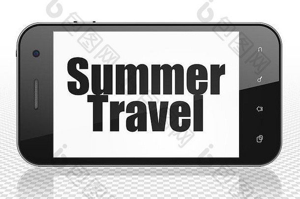 假期概念智能手机夏天旅行显示