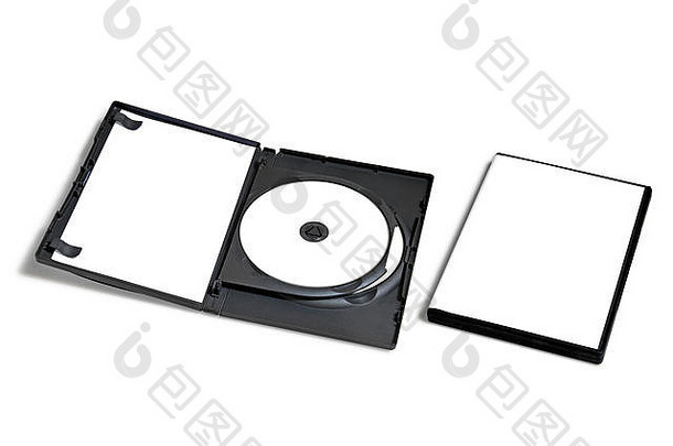 塑料Dvd包装封面孤立的白色剪裁路径