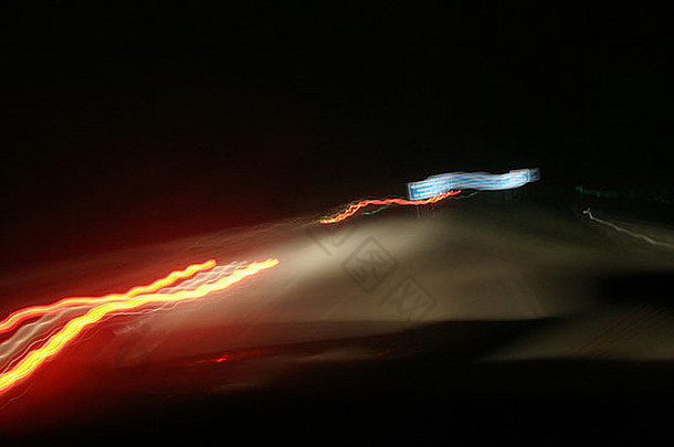 晚上开车高速公路交通司机使时间孤独的神奇的