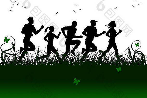 慢跑景观代表健身和慢跑