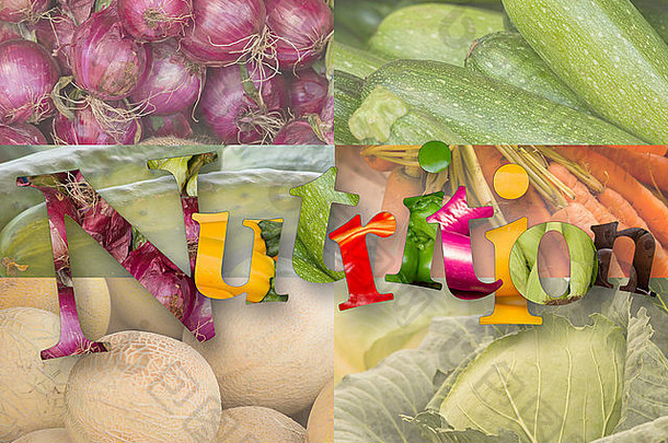 健康的吃主题蔬菜拼写词营养