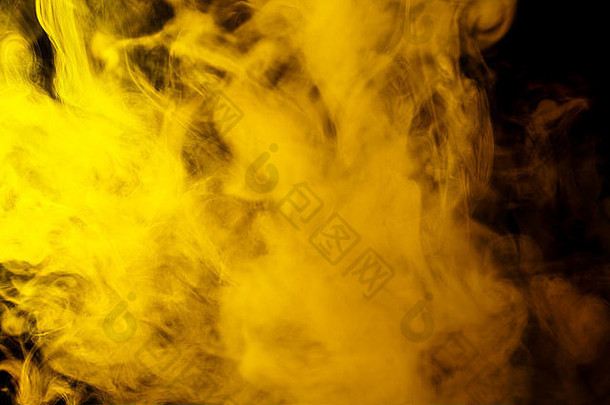 摘要黄色的水烟烟黑色的背景拍摄过来这里过滤器纹理设计元素