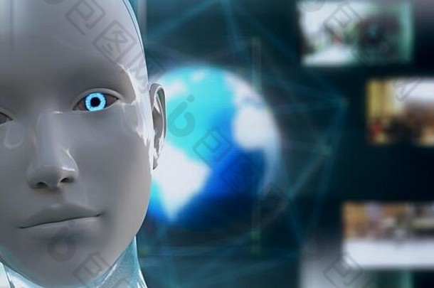 插图人形机器人一般被称为安卓人工情报高科技全球监测从事间谍活动