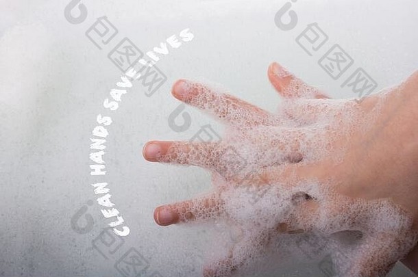 手洗肥皂泡沫泡沫背景