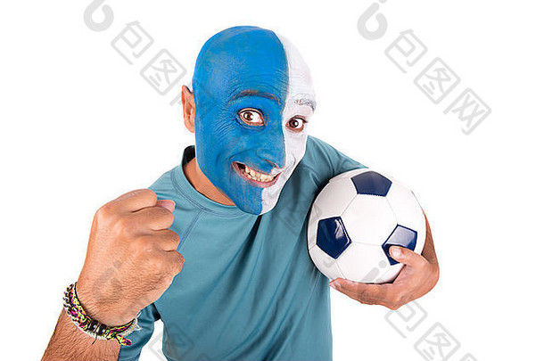 足球支持者画脸球