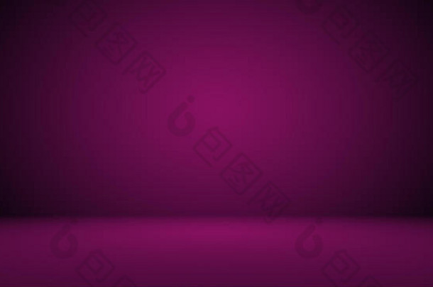 工作室背景概念-产品的暗渐变紫色工作室背景。