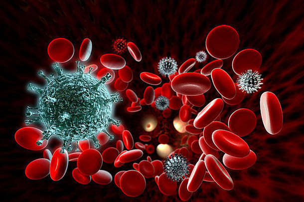 血液中的病毒-扫描电子显微镜