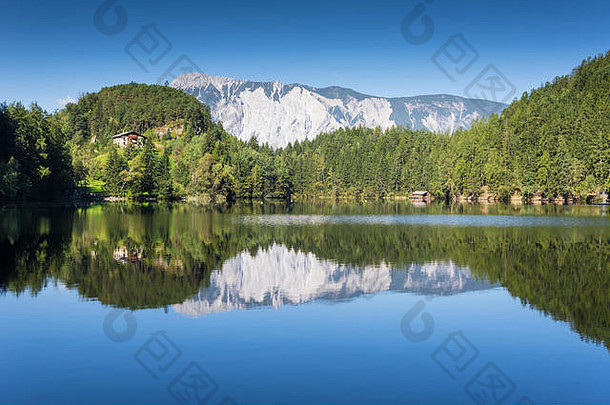 景观保护区域achstürze湖皮汉堡阿尔卑斯山脉背景蒂罗尔最古老的自然保存厄茨阿尔卑斯山脉独特的文化山