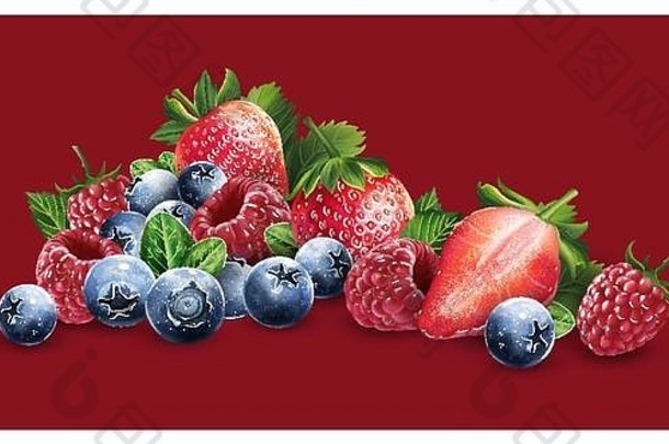 树莓蓝莓草莓
