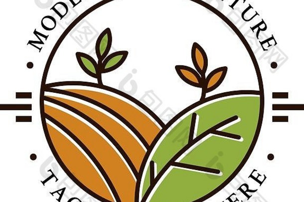 现代农业标志设计，创意农场标志载体