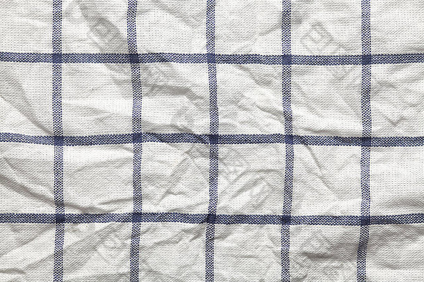 蓝白色织物棉背景织物桌布方格布