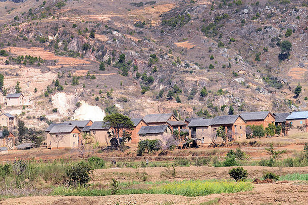 色彩斑斓的村庄安博西特拉地区马达加斯加语高地马达加斯加