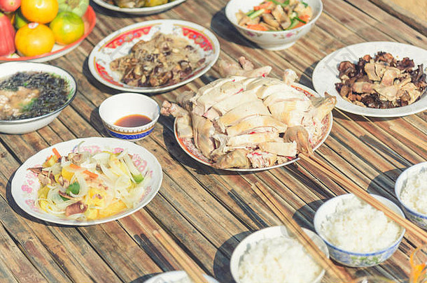 曼谷泰国2月食物使产品精神中国人一年支付尊重神