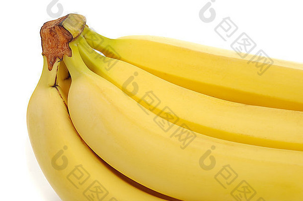 白色背景上的一串<strong>香蕉</strong>