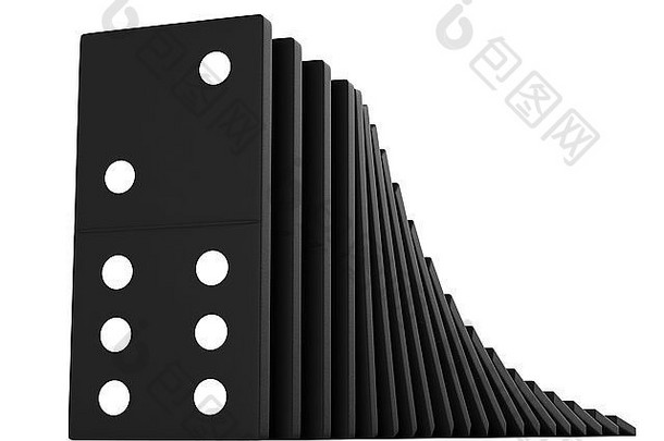 渲染黑色的Domino块白色背景
