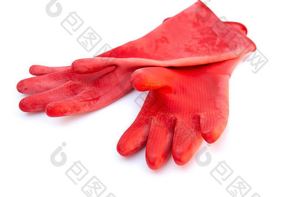 白底红手套