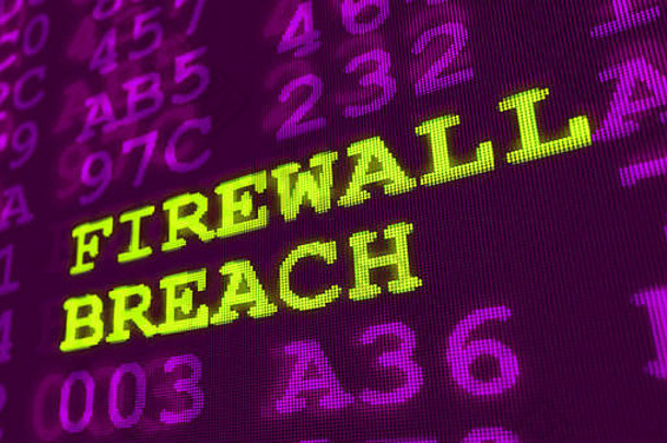 网络攻击电脑安全警告防火墙违反绿色单词数字紫外线背景数据安全数字技术