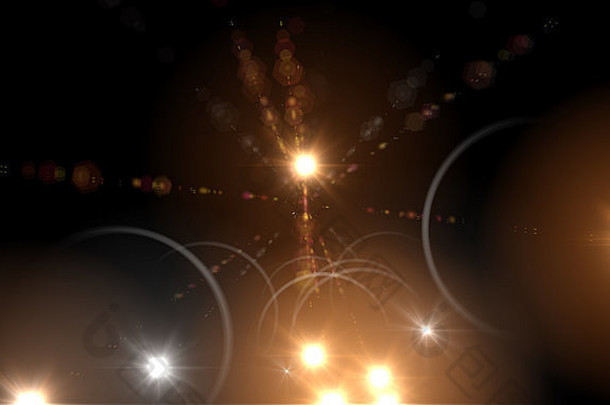 3d软件制作的具有镜头光斑和波基效应的恒星