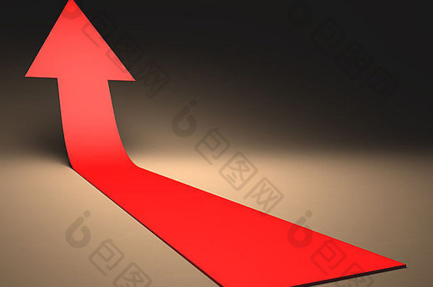 红色的地毯arrow-shaped文本箭头