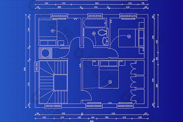 蓝图计划卧室房子