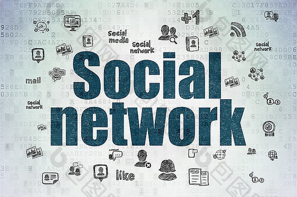 社会网络概念社会网络数字纸背景