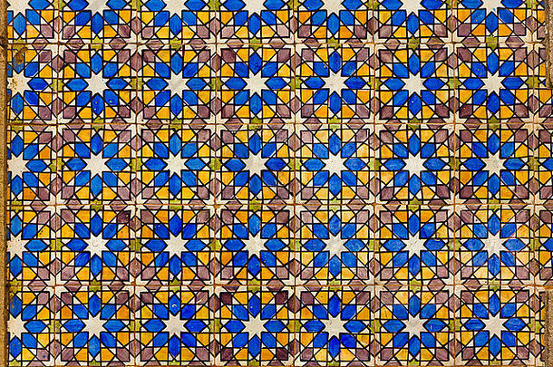 葡萄牙里斯本建筑外部典型的里斯本旧瓷砖（azulejos）