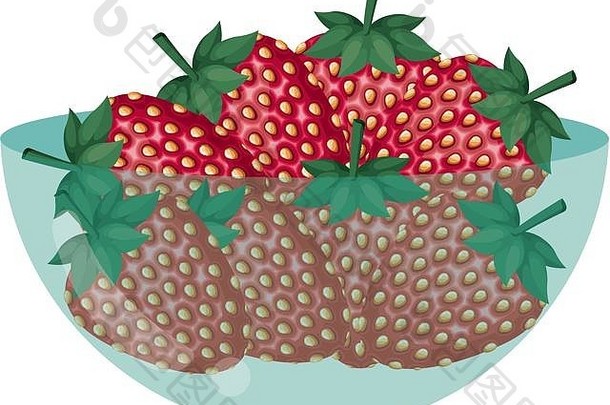 草莓水果孤立的图标