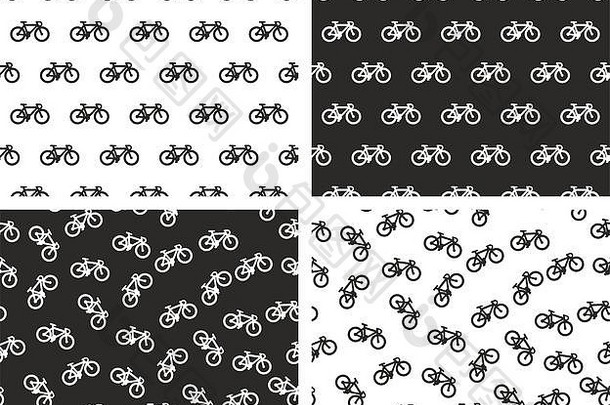 自行车无缝图案集