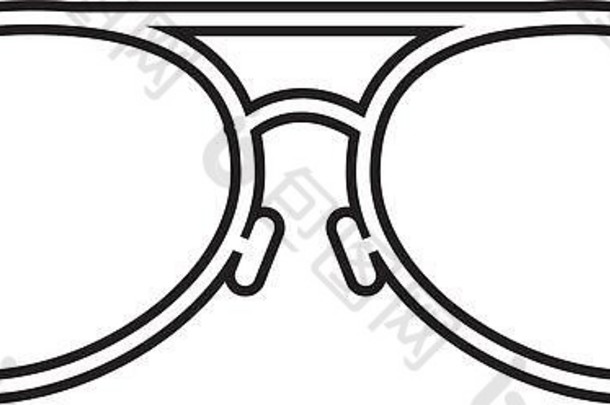 眼镜光学附件孤立的图标
