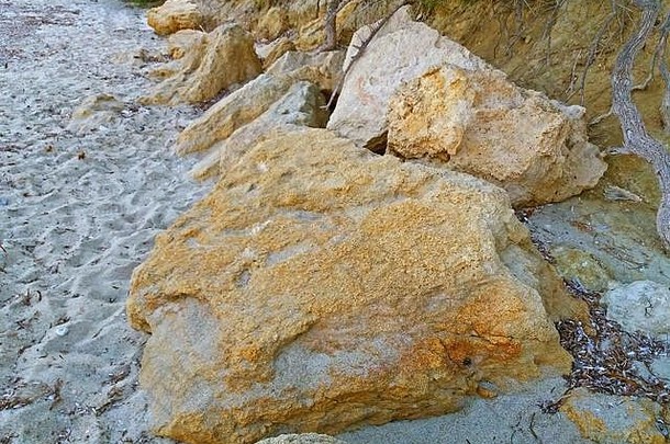 岩石希腊海滩地中海海