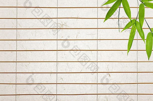 大米纸背景竹子叶子