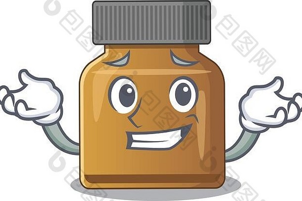 一张可爱的微笑瓶维生素b漫画人物照片