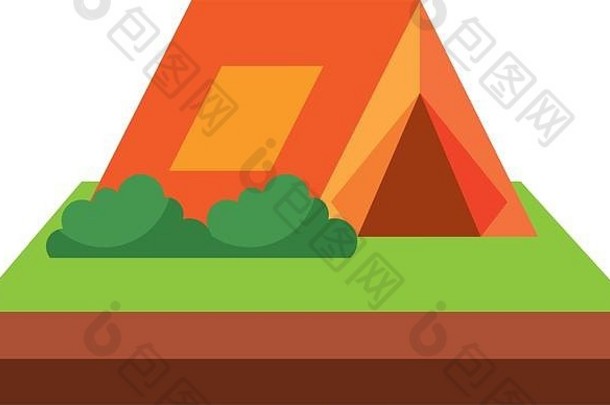 旅游露营帐篷天然草丛