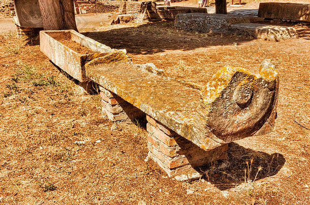 奥斯蒂亚安提卡罗马墓地-两个石棺-<strong>意大利</strong>罗马