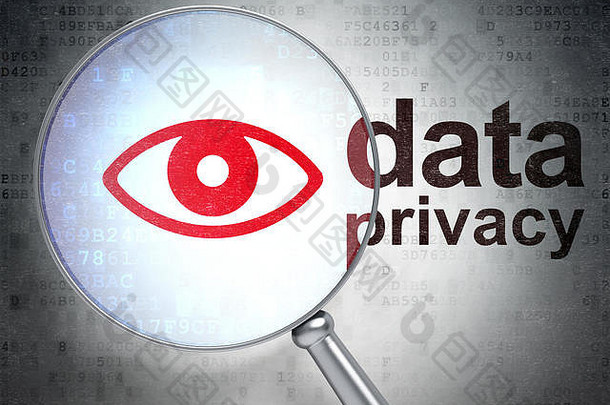 隐私概念：使用光学玻璃保护眼睛和数据隐私