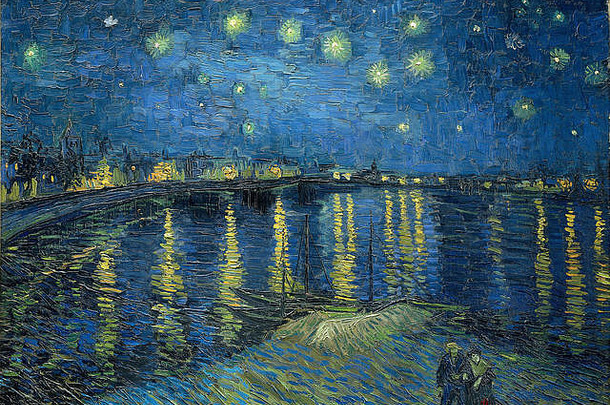 布满星星的晚上罗纳努特繁星点点关于罗纳文森特的梵高高质量图像杰作绘画