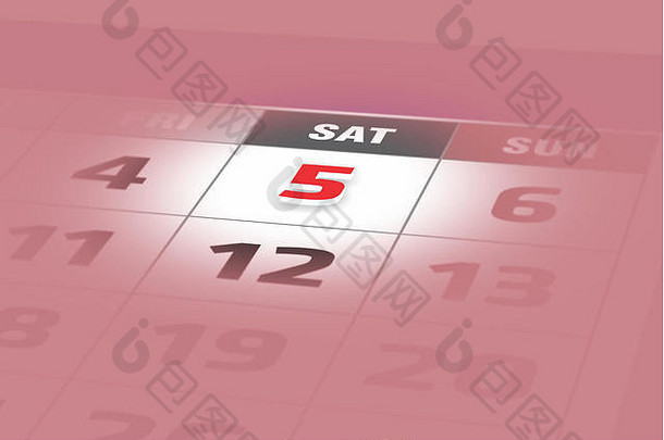 日历插图，其中特定日期被区分并重点突出。