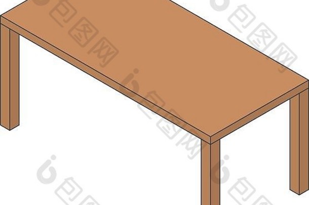 木质桌面桌面图标，等轴测样式
