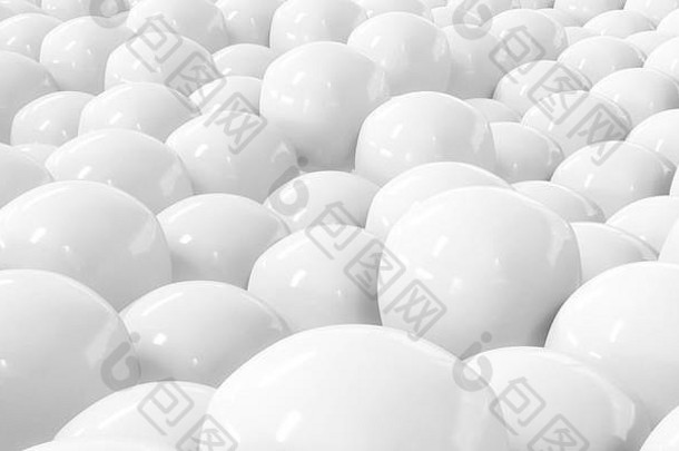 抽象有机白球结构背景纹理3d渲染插图